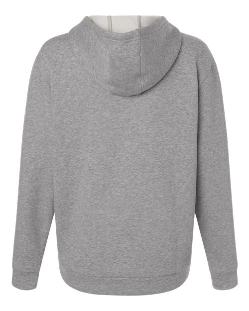 adidas AT204 Women's Fleece Hooded Sweatshirt - Medium Grey Heather/ White - Back