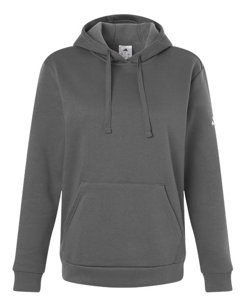 adidas AT204 Women's Fleece Hooded Sweatshirt - Team Grey Four/ White - Front