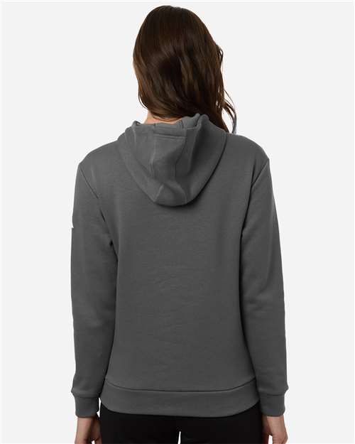 adidas AT204 Women's Fleece Hooded Sweatshirt - Team Grey Four/ White - OnModelBack