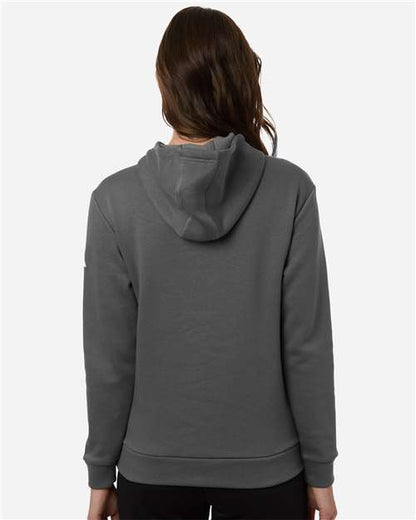adidas AT204 Women's Fleece Hooded Sweatshirt - Team Grey Four/ White - OnModelBack