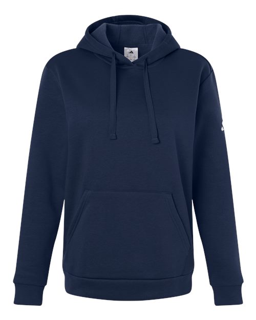 adidas AT204 Women's Fleece Hooded Sweatshirt - Team Navy Blue/ White - Front
