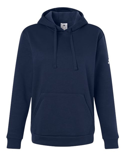 adidas AT204 Women's Fleece Hooded Sweatshirt - Team Navy Blue/ White - Front