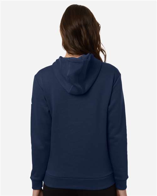 adidas AT204 Women's Fleece Hooded Sweatshirt - Team Navy Blue/ White - OnModelBack