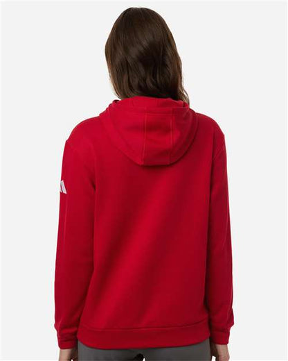 adidas AT204 Women's Fleece Hooded Sweatshirt - Team Power Red/ White - OnModelBack