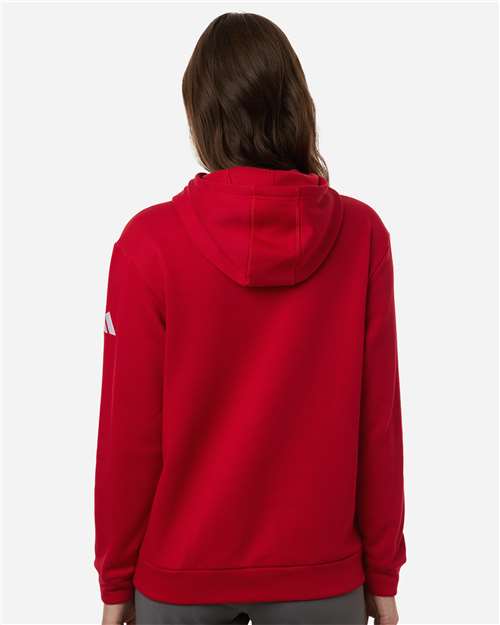 adidas AT204 Women's Fleece Hooded Sweatshirt - Team Power Red/ White - OnModelBack