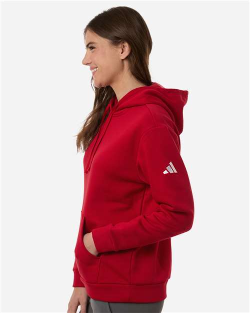 adidas AT204 Women's Fleece Hooded Sweatshirt - Team Power Red/ White - OnModelSide