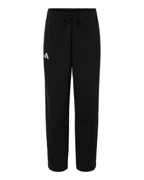 adidas AT216 Women's Fleece Sweatpants - Black/ White - Front