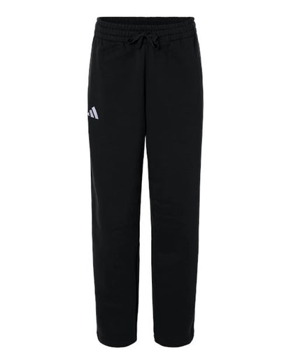 adidas AT216 Women's Fleece Sweatpants - Black/ White - Front