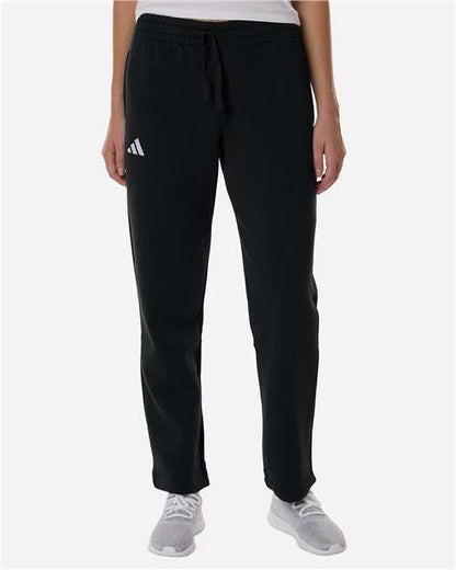 adidas AT216 Women's Fleece Sweatpants - Black/ White - OnModelFront