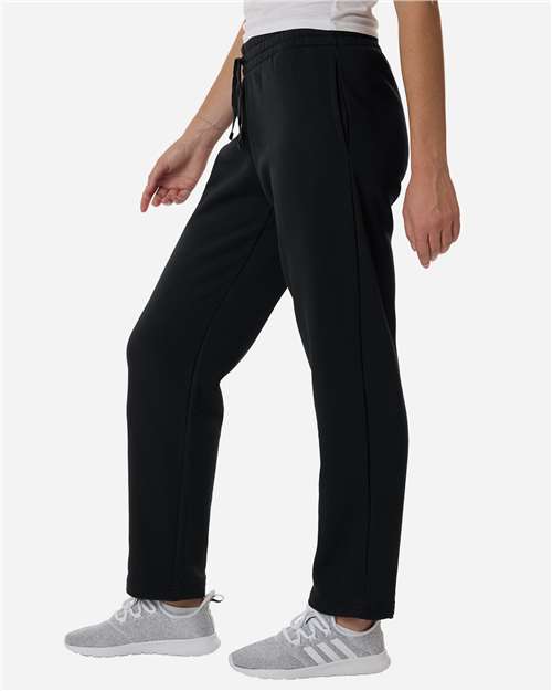adidas AT216 Women's Fleece Sweatpants - Black/ White - OnModelSide