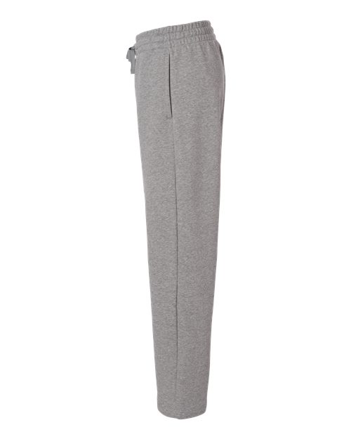 adidas AT216 Women's Fleece Sweatpants - Medium Grey Heather/ White - DirectSide