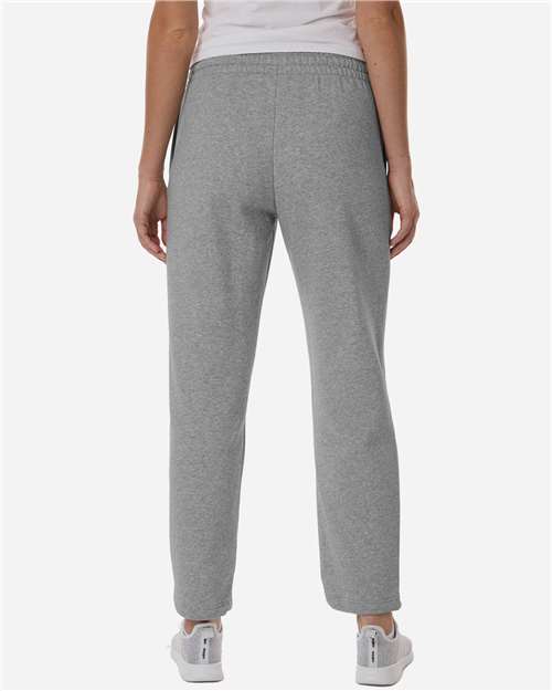adidas AT216 Women's Fleece Sweatpants - Medium Grey Heather/ White - OnModelBack
