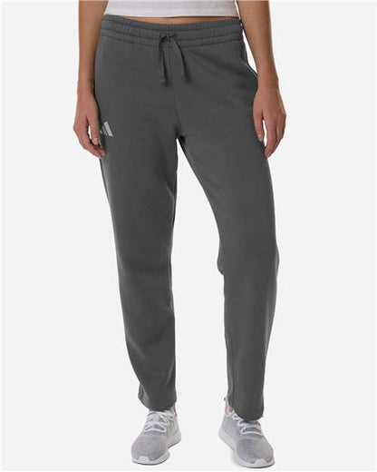 adidas AT216 Women's Fleece Sweatpants - Team Grey Four/ White - OnModelFront