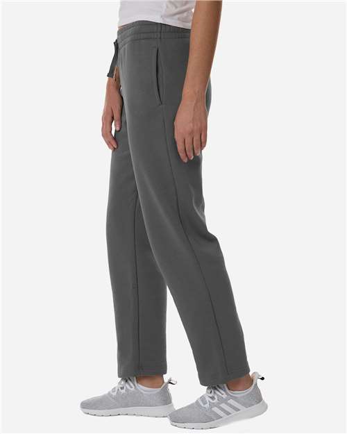 adidas AT216 Women's Fleece Sweatpants - Team Grey Four/ White - OnModelSide