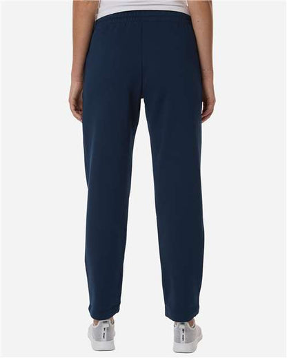 adidas AT216 Women's Fleece Sweatpants - Team Navy Blue/ White - OnModelBack