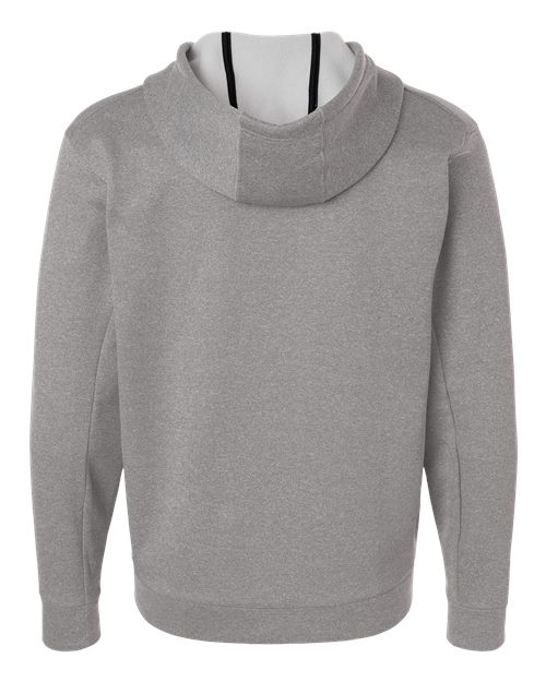 adidas AT208 Men's Game & Go Fleece Full-Zip Hooded Sweatshirt - Medium Grey Heather - Back