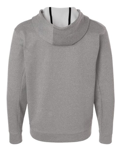adidas AT208 Men's Game & Go Fleece Full-Zip Hooded Sweatshirt - Medium Grey Heather - Back