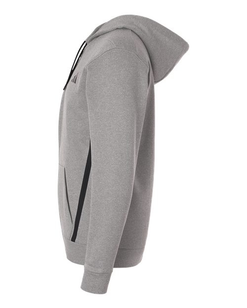 adidas AT208 Men's Game & Go Fleece Full-Zip Hooded Sweatshirt - Medium Grey Heather - DirectSide