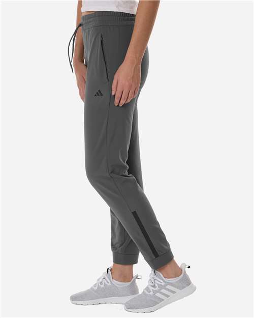 adidas AT219 Women's Game & Go Fleece Sweatpants - Team Grey Four - OnModelSide