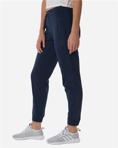 adidas AT219 Women's Game & Go Fleece Sweatpants - Team Navy Blue - OnModelSide