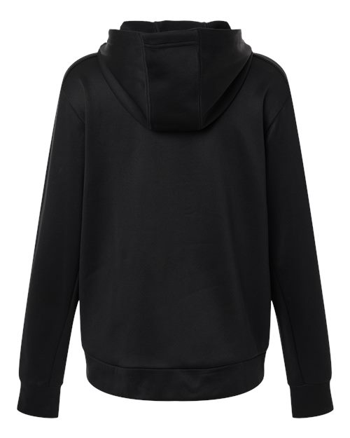 adidas AT209 Women's Game & Go Fleece Full-Zip Hooded Sweatshirt - Black/ White - Back