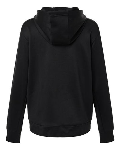 adidas AT209 Women's Game & Go Fleece Full-Zip Hooded Sweatshirt - Black/ White - Back