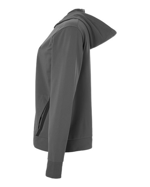 adidas AT209 Women's Game & Go Fleece Full-Zip Hooded Sweatshirt - Team Grey Four/ Black - DirectSide