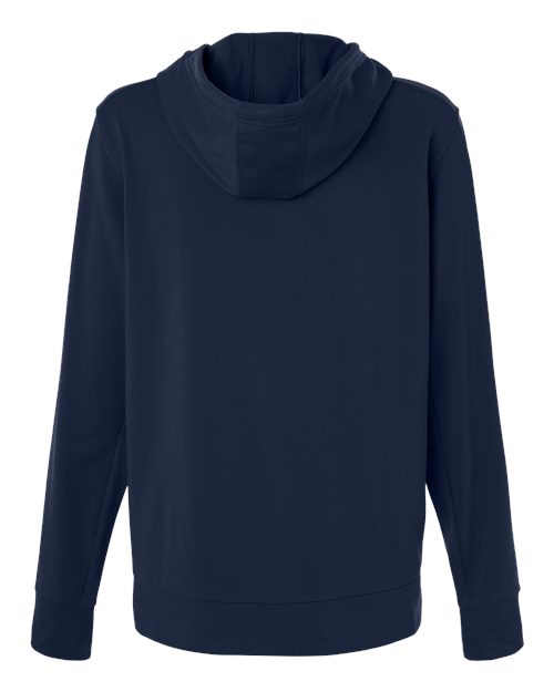 adidas AT209 Women's Game & Go Fleece Full-Zip Hooded Sweatshirt - Team Navy Blue/ Black - Back