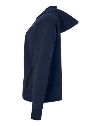 adidas AT209 Women's Game & Go Fleece Full-Zip Hooded Sweatshirt - Team Navy Blue/ Black - DirectSide