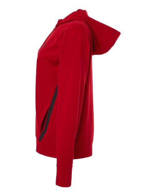 adidas AT209 Women's Game & Go Fleece Full-Zip Hooded Sweatshirt - Team Power Red/ Black - DirectSide