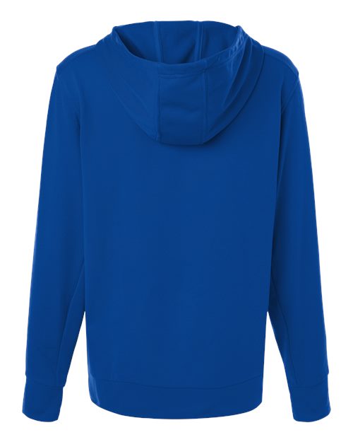 adidas AT209 Women's Game & Go Fleece Full-Zip Hooded Sweatshirt - Team Royal Blue/ Black - Back