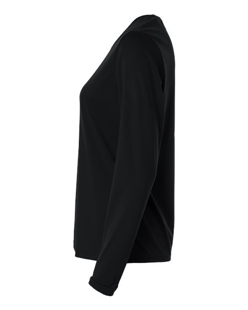 adidas AT105 Women's Pregame Long Sleeve T-Shirt - Black/ White - DirectSide