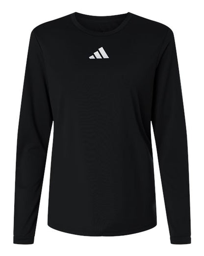 adidas AT105 Women's Pregame Long Sleeve T-Shirt - Black/ White - Front