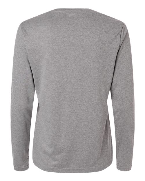 adidas AT105 Women's Pregame Long Sleeve T-Shirt - Medium Grey Heather/ Black - Back