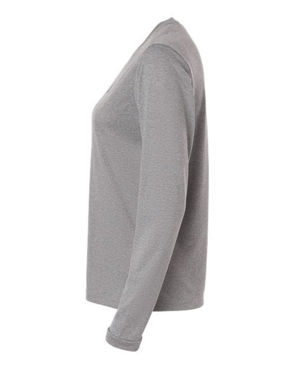 adidas AT105 Women's Pregame Long Sleeve T-Shirt - Medium Grey Heather/ Black - DirectSide