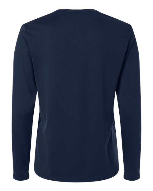 adidas AT105 Women's Pregame Long Sleeve T-Shirt - Team Navy Blue/ White - Back