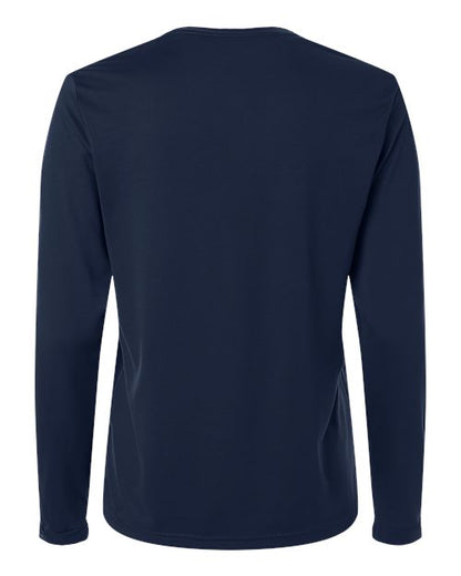 adidas AT105 Women's Pregame Long Sleeve T-Shirt - Team Navy Blue/ White - Back