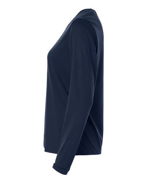 adidas AT105 Women's Pregame Long Sleeve T-Shirt - Team Navy Blue/ White - DirectSide