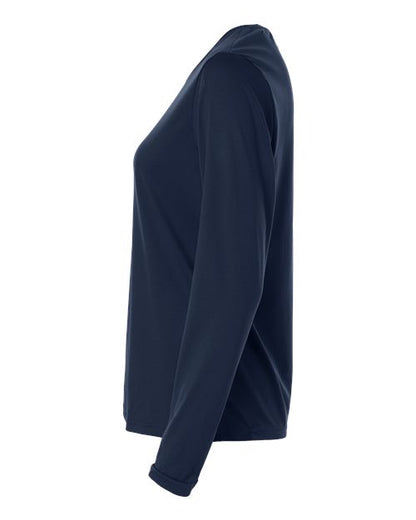 adidas AT105 Women's Pregame Long Sleeve T-Shirt - Team Navy Blue/ White - DirectSide