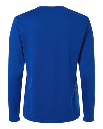 adidas AT105 Women's Pregame Long Sleeve T-Shirt - Team Royal Blue/ White - Back