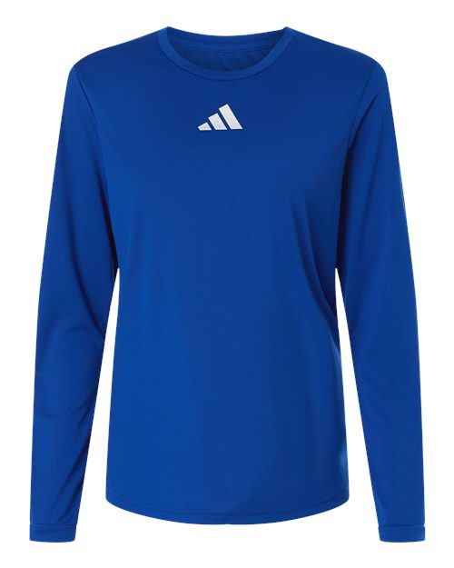 adidas AT105 Women's Pregame Long Sleeve T-Shirt - Team Royal Blue/ White - Front