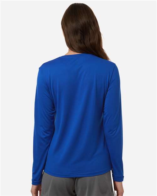 adidas AT105 Women's Pregame Long Sleeve T-Shirt - Team Royal Blue/ White - OnModelBack