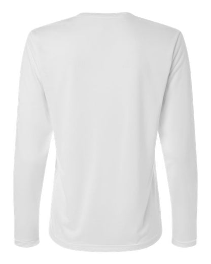 adidas AT105 Women's Pregame Long Sleeve T-Shirt - White/ Black - Back