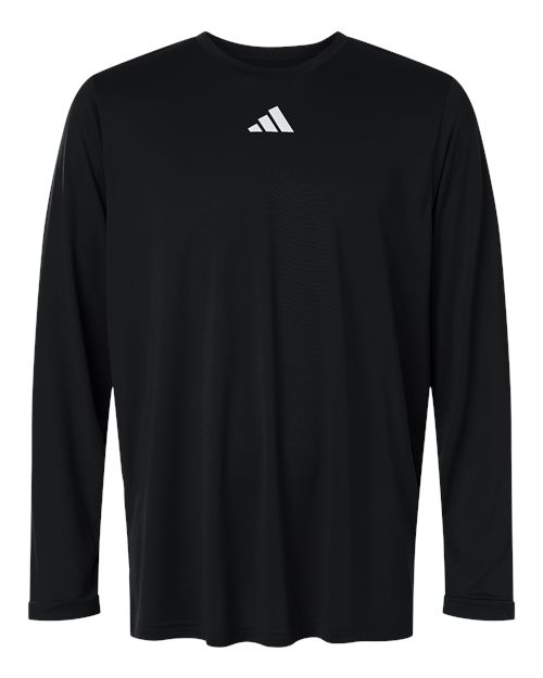 adidas AT104 Men's Pregame Long Sleeve T-Shirt - Black/ White - Front