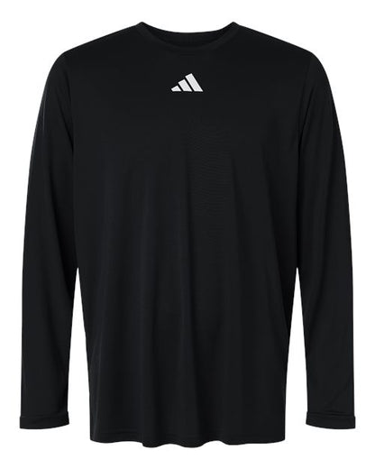 adidas AT104 Men's Pregame Long Sleeve T-Shirt - Black/ White - Front