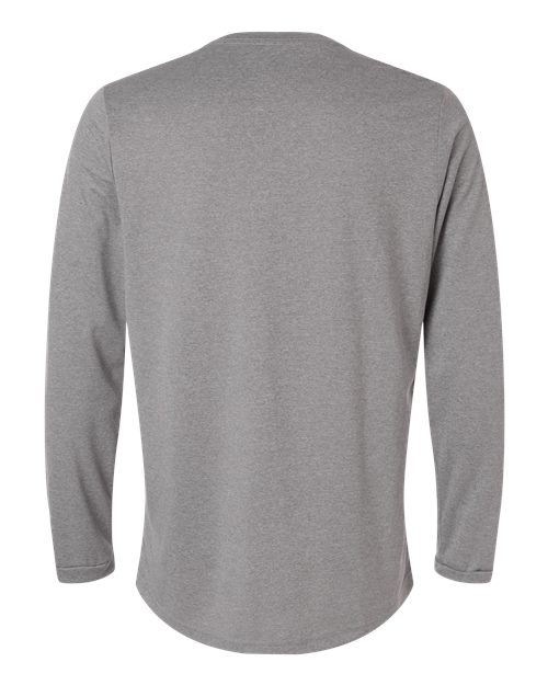 adidas AT104 Men's Pregame Long Sleeve T-Shirt - Medium Grey Heather/ Black - Back