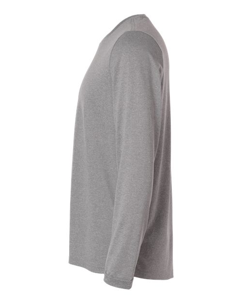 adidas AT104 Men's Pregame Long Sleeve T-Shirt - Medium Grey Heather/ Black - DirectSide