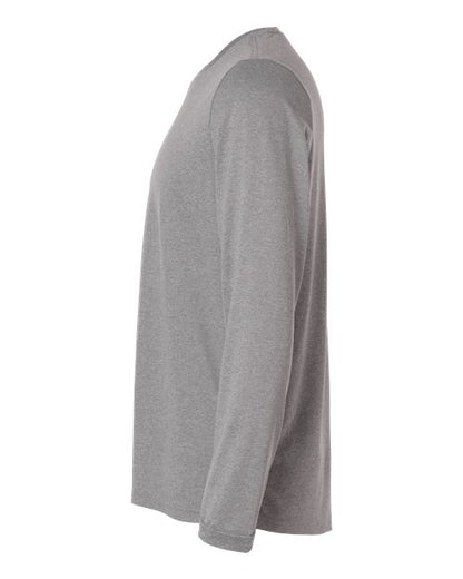 adidas AT104 Men's Pregame Long Sleeve T-Shirt - Medium Grey Heather/ Black - DirectSide