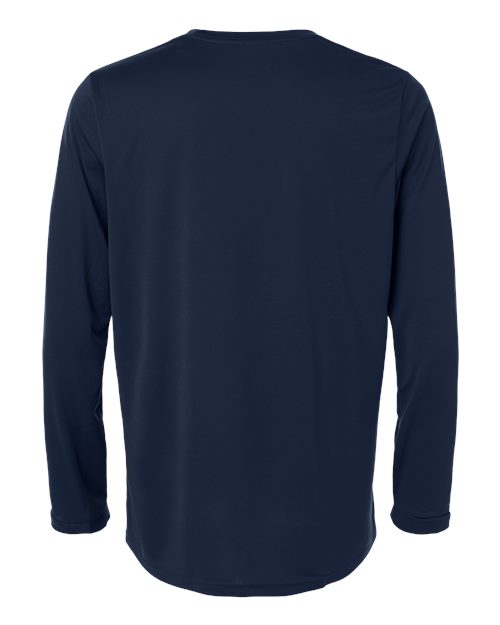 adidas AT104 Men's Pregame Long Sleeve T-Shirt - Team Navy Blue/ White - Back