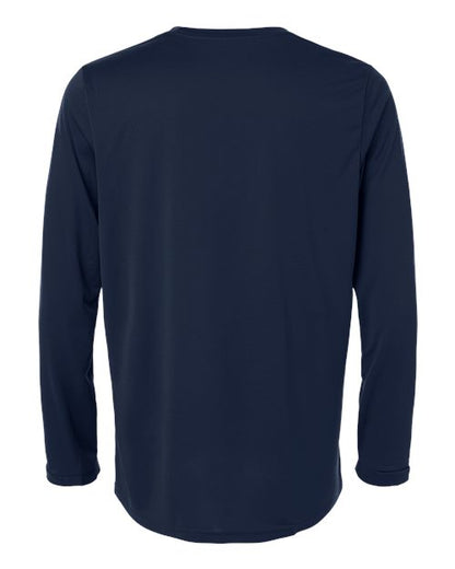 adidas AT104 Men's Pregame Long Sleeve T-Shirt - Team Navy Blue/ White - Back